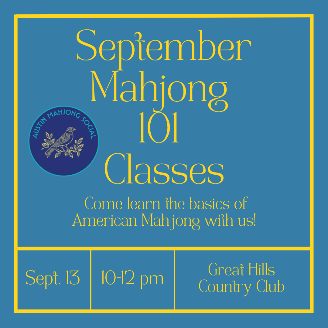 Mahjong 101 SUNDAY, September 13th, 10-12 pm