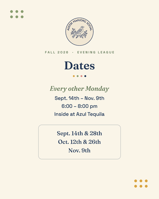 Austin Mahjong Social EVENING League - FALL 2026