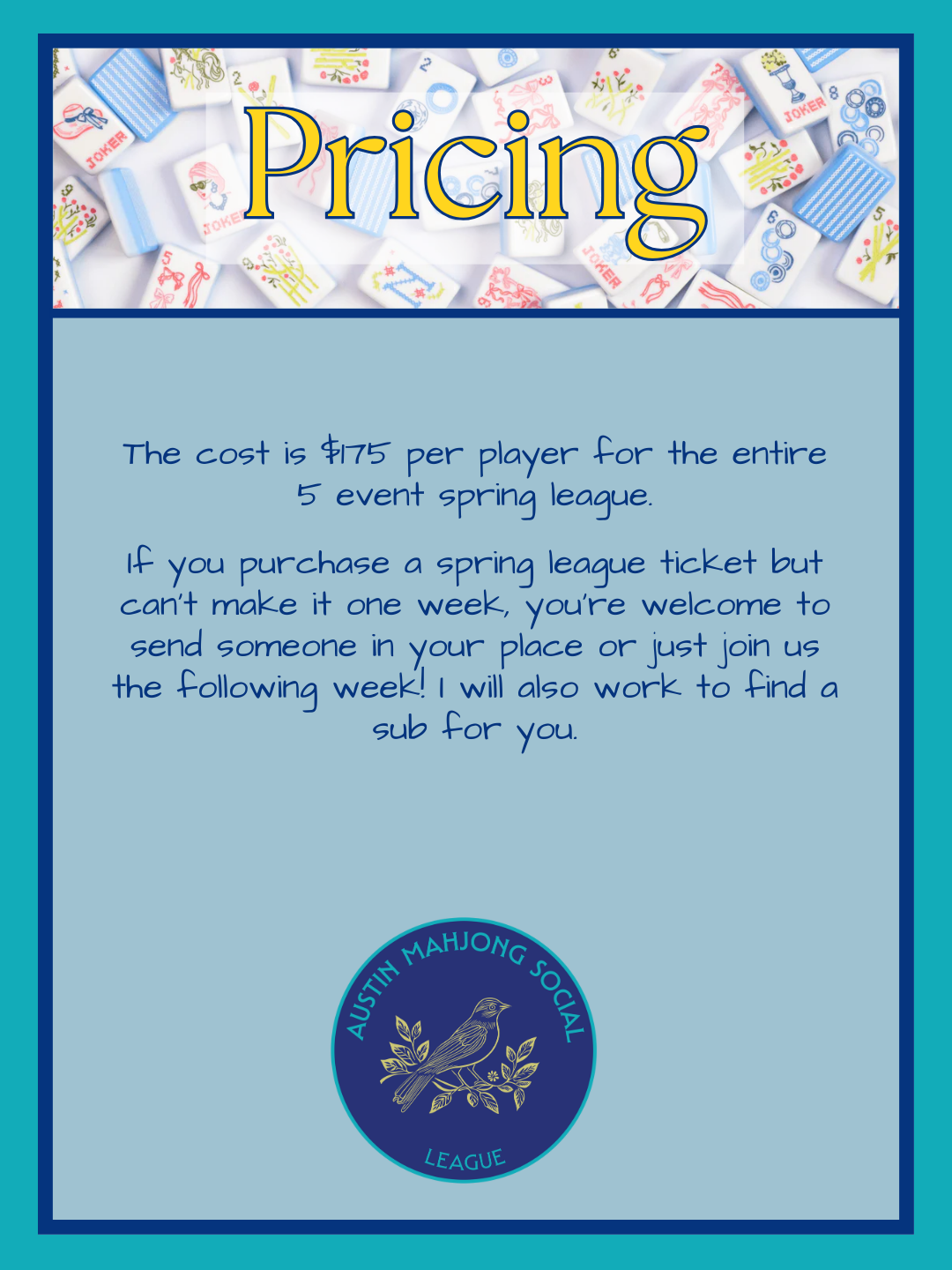 Austin Mahjong Social League - Spring 2026