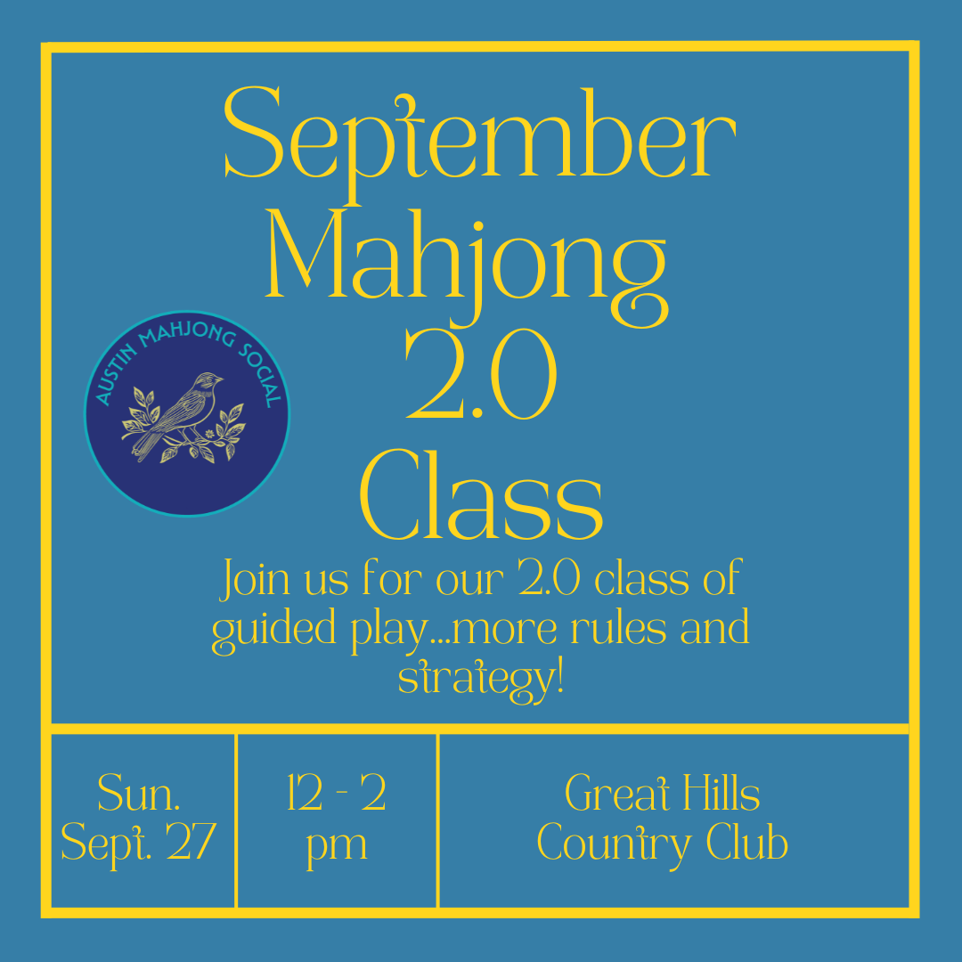 Mahj 2.0 Saturday September 27th, 12 - 2 pm